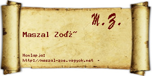 Maszal Zoé névjegykártya
